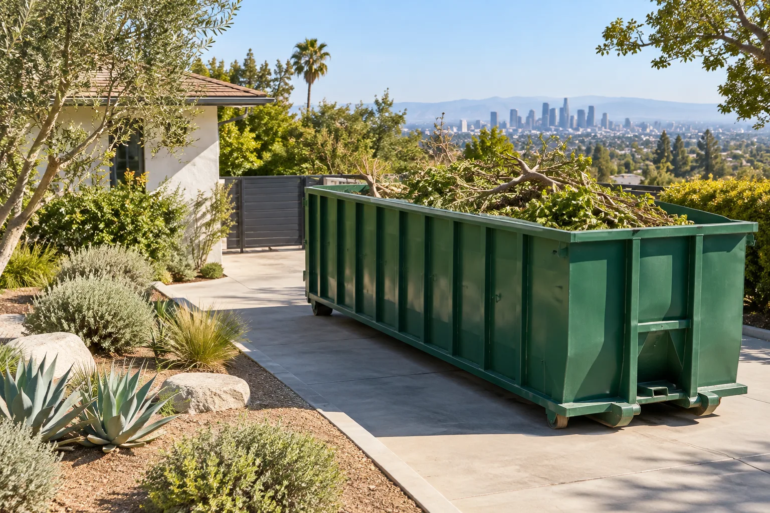 Roll-off dumpster at a Los Angeles project
